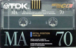 Compact Cassette TDK MA 70 "MA-70M" Type IV Metal 1990 Japan