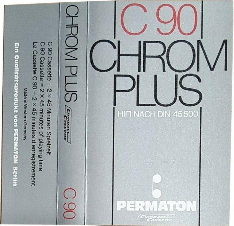 Compact Cassette Permaton Chrom Plus 90 Type II Chrome 1978 Europe