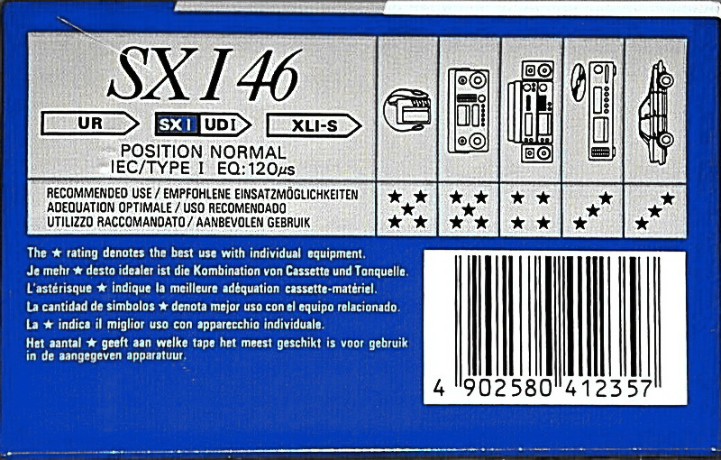 Compact Cassette Maxell SX 46 "SX I" Type I Normal 1991 Europe