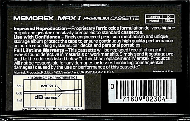 Compact Cassette: Memorex  - MRX I 90