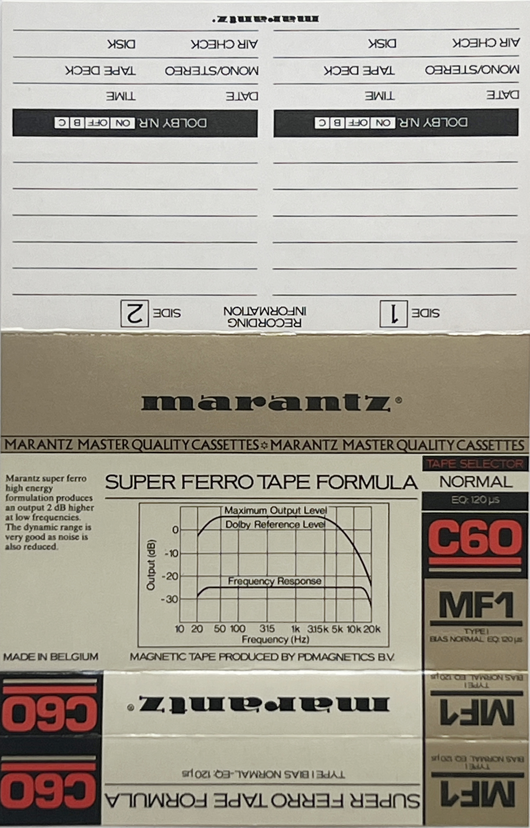 Compact Cassette: PDM Magnetics Marantz - MF1 60