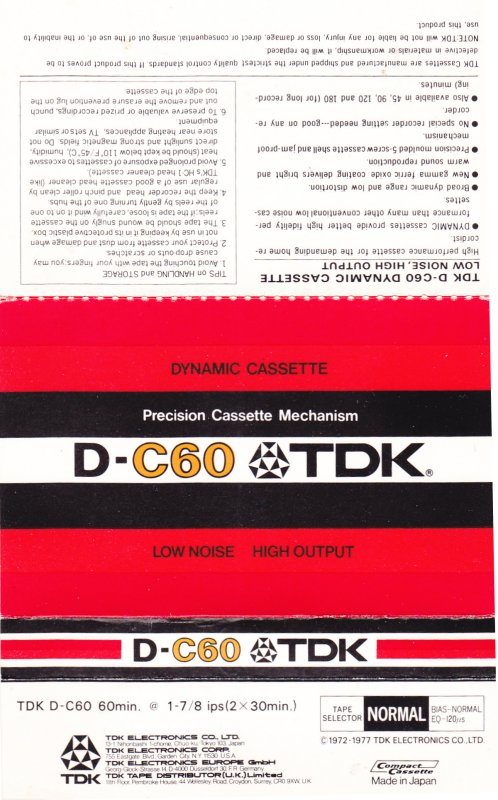 Compact Cassette: TDK  - D 60