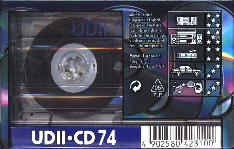 Compact Cassette Maxell UDII-CD 74 Type II Chrome 1998 Europe