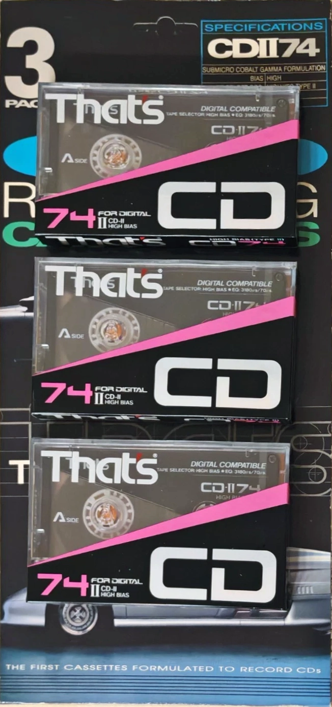 3 pack Thats CD 74 "CD-II" Type II Chrome 1987 USA