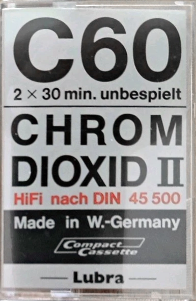 Compact Cassette Lubra Chromdioxid II 60 Type II Chrome Germany