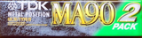 2 pack TDK MA 90 "MA-90X2EB" Type IV Metal 1997 Worldwide