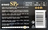 Compact Cassette RAKS SP s 100 "SP 1s" Type I Normal 1996 Europe