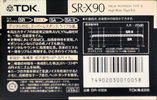 Compact Cassette TDK SR-X 90 "SR-X90K" Type II Chrome 1989 Japan