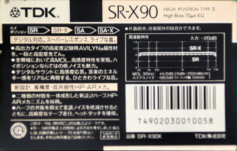 Compact Cassette: TDK  - SR-X 90