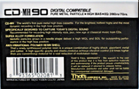 Compact Cassette Thats CD 90 "CD-MH" Type II Chrome 1987 USA
