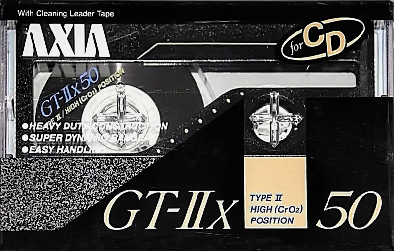 Compact Cassette AXIA GT-IIx 50 "GT-2x B 50" Type II Chrome 1989 Japan