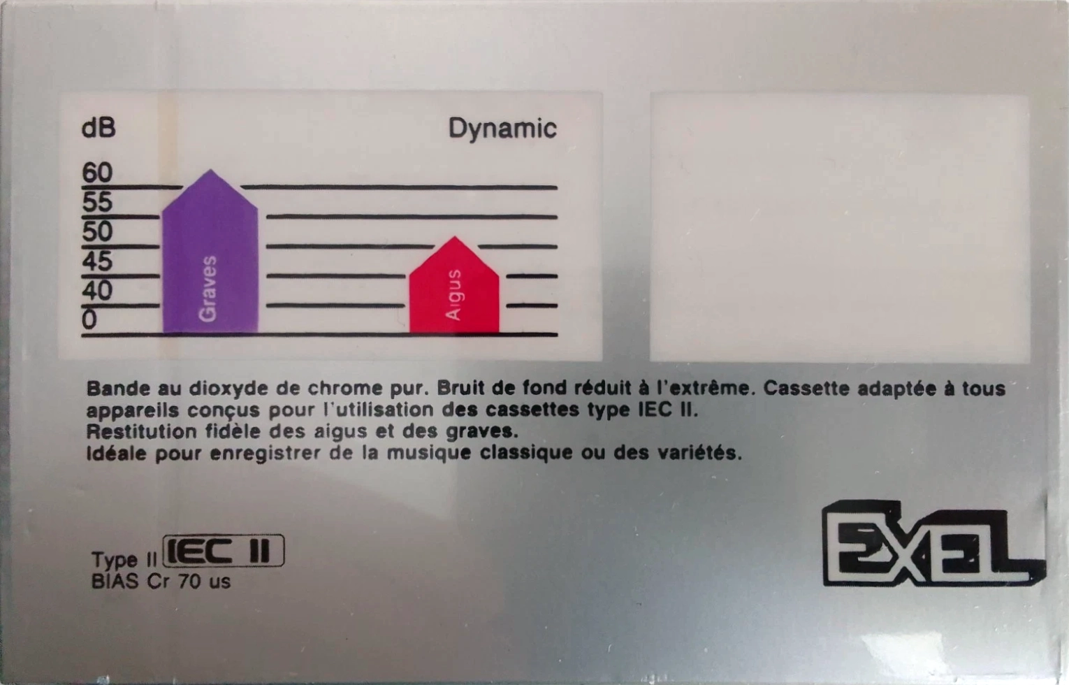 Compact Cassette Exel 90 Type II Chrome 1987 France