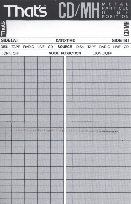Compact Cassette Thats CD-MH 100 Type II Chrome 1990 Europe