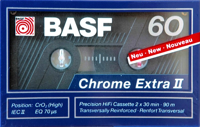 Compact Cassette BASF Chrome Extra II 60 Type II Chrome 1990 Europe
