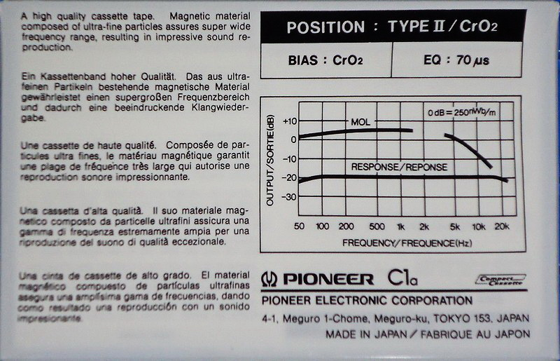 Compact Cassette:  Pioneer - C1a 90