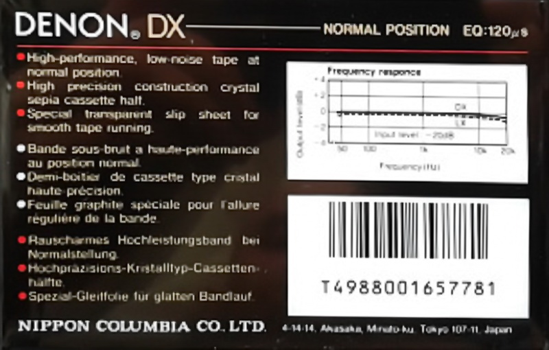 Compact Cassette Denon DX 90 Type I Normal 1990 Europe