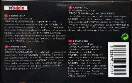 Compact Cassette Modelo 60 Type II Chrome 1994 Portugal