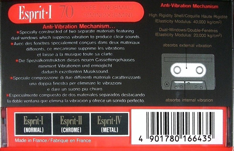 Compact Cassette Sony Esprit 70 "ESP I-70" Type I Normal 1992 Europe