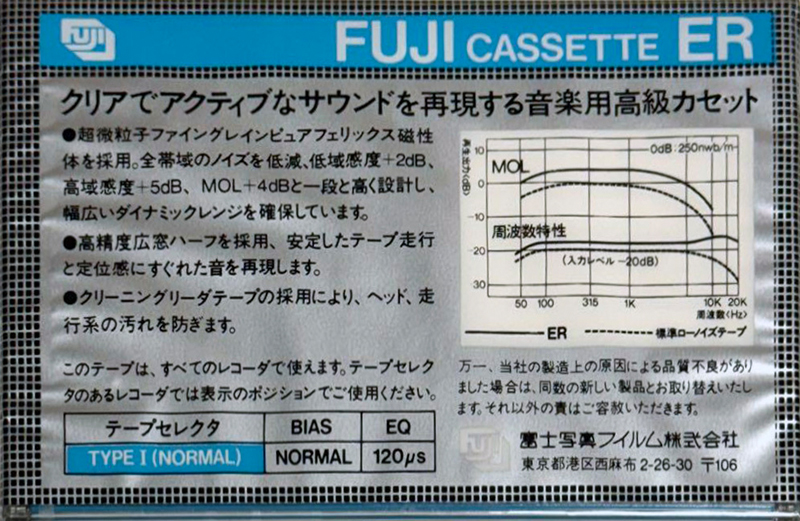 Compact Cassette Fuji ER 46 Type I Normal 1980 Japan