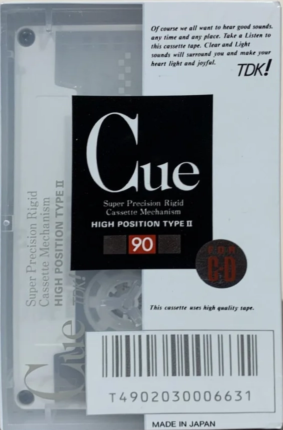 Compact Cassette TDK CUE 90 "CUE-90WK" Type II Chrome 1990 Japan