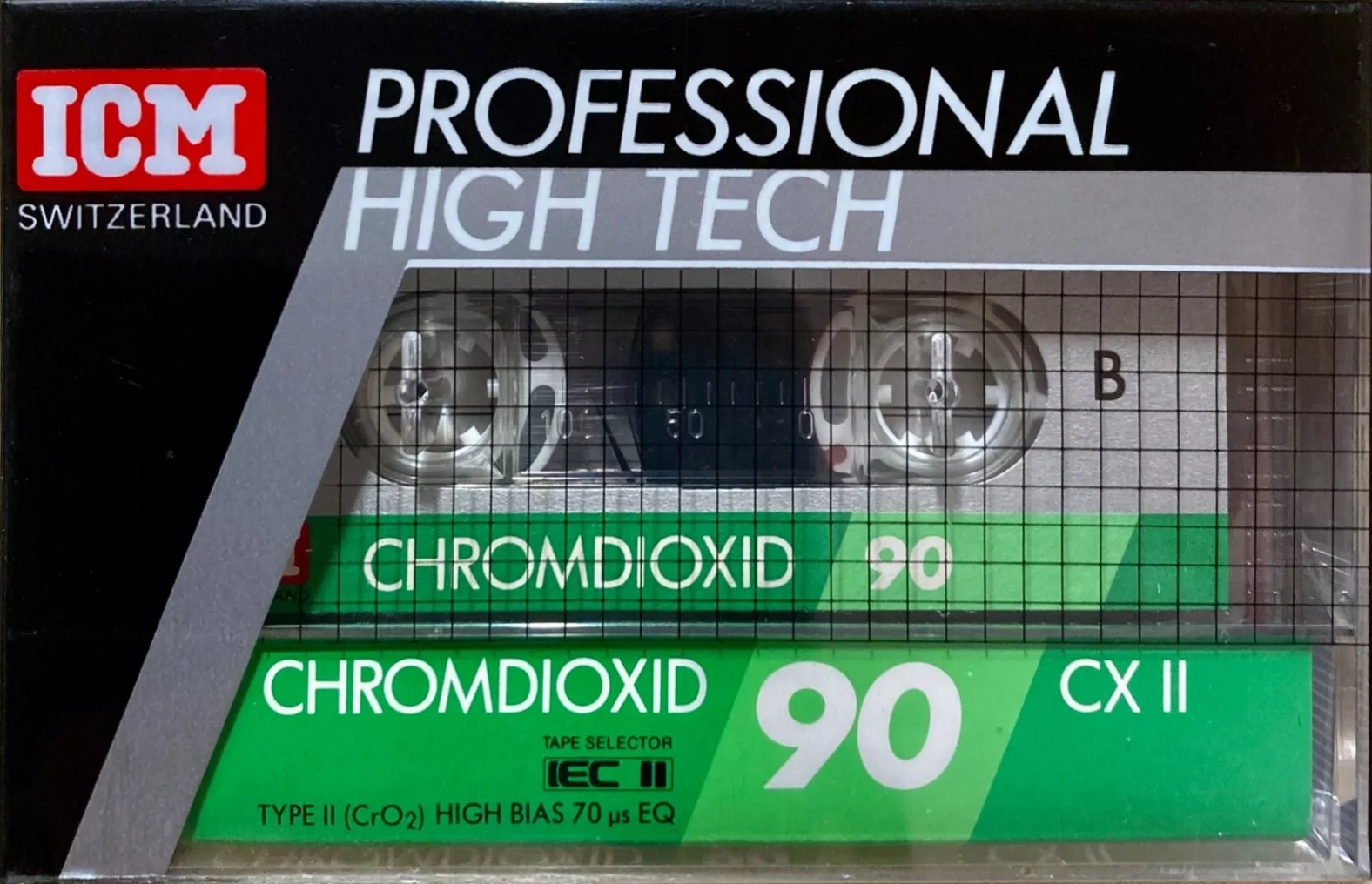 Compact Cassette ICM CX II 90 "Big Drops" Type II Chrome 1987 Europe