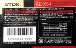4 pack TDK AD-X 54 "AD-X54X4KS" Type I Normal 1989 Japan