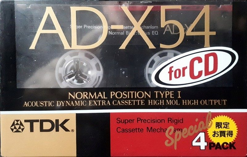 4 pack TDK AD-X 54 "AD-X54X4KS" Type I Normal 1989 Japan