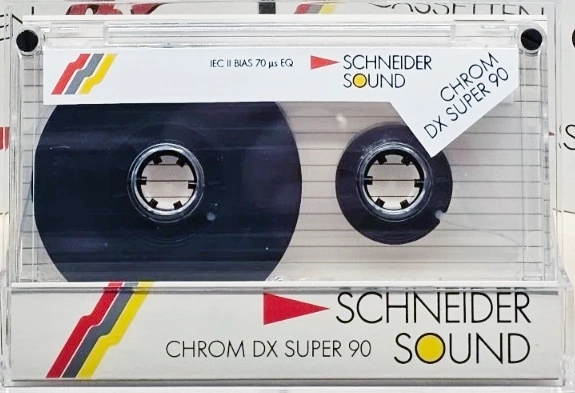 Compact Cassette Schneider Chrom DX Super 90 "SOUND" Type II Chrome 1989 Germany