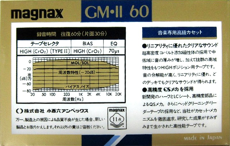 Compact Cassette:  Magnax - GM-II 60