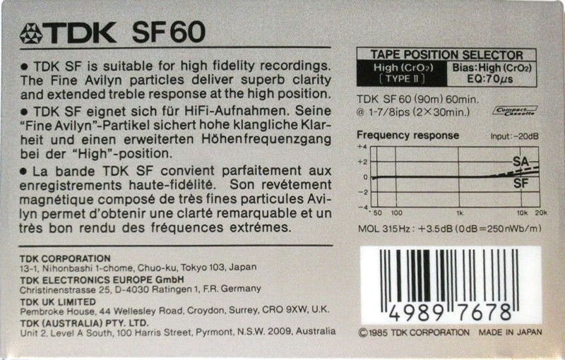 Compact Cassette: TDK  - SF 60