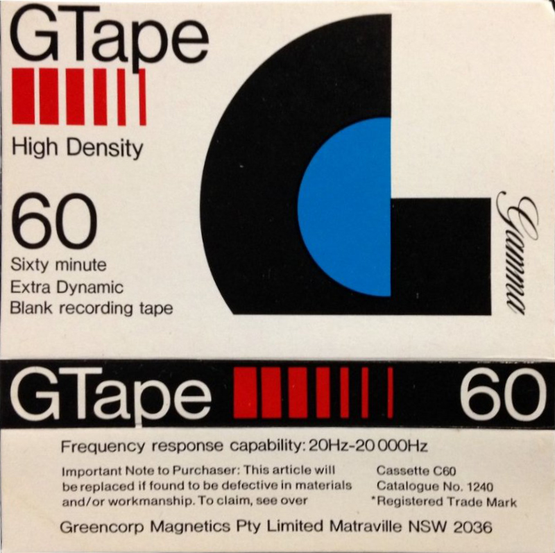 Compact Cassette: Unknown GTape -  60