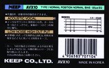 Compact Cassette KEEP AVX 10 Type I Normal 1986 Japan