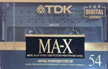 Compact Cassette TDK MA-X 54 "MA-X54M" Type IV Metal 1990 Japan