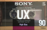 Compact Cassette Sony UX 90 Type II Chrome 1988 North America