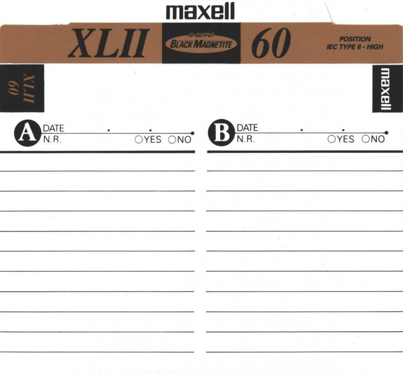 Compact Cassette Maxell XLII 60 Type II Chrome 1994 Europe