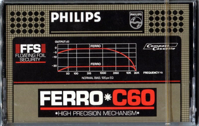 Compact Cassette Philips Ferro 60 Type I Normal 1981 Europe
