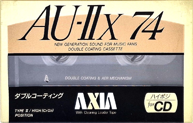 Compact Cassette AXIA AU-IIx 74 "AU-2X 74" Type II Chrome 1991 Japan
