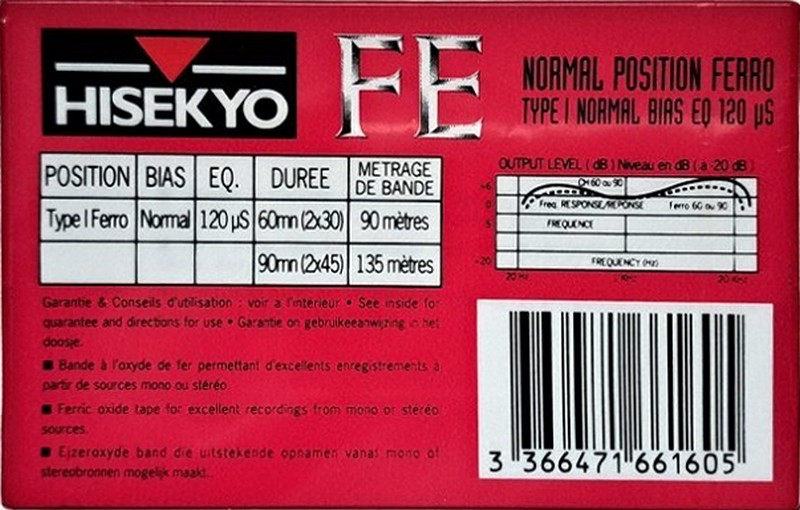 Compact Cassette Hisekyo FE 60 Type I Normal France