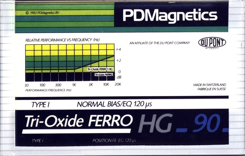 Compact Cassette PDM Tri-Oxide Ferro 90 "HG" Type I Normal 1983 Europe