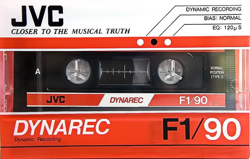 Compact Cassette JVC Dynarec F1 90 Type I Normal 1983 Worldwide