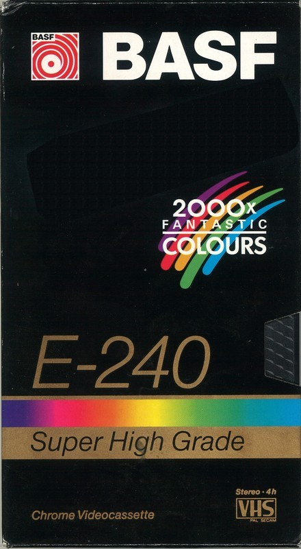 VHS, Video Home System BASF Super High Grade 240 "2000x Fantastic Colors" Type II Chrome 1990 Europe