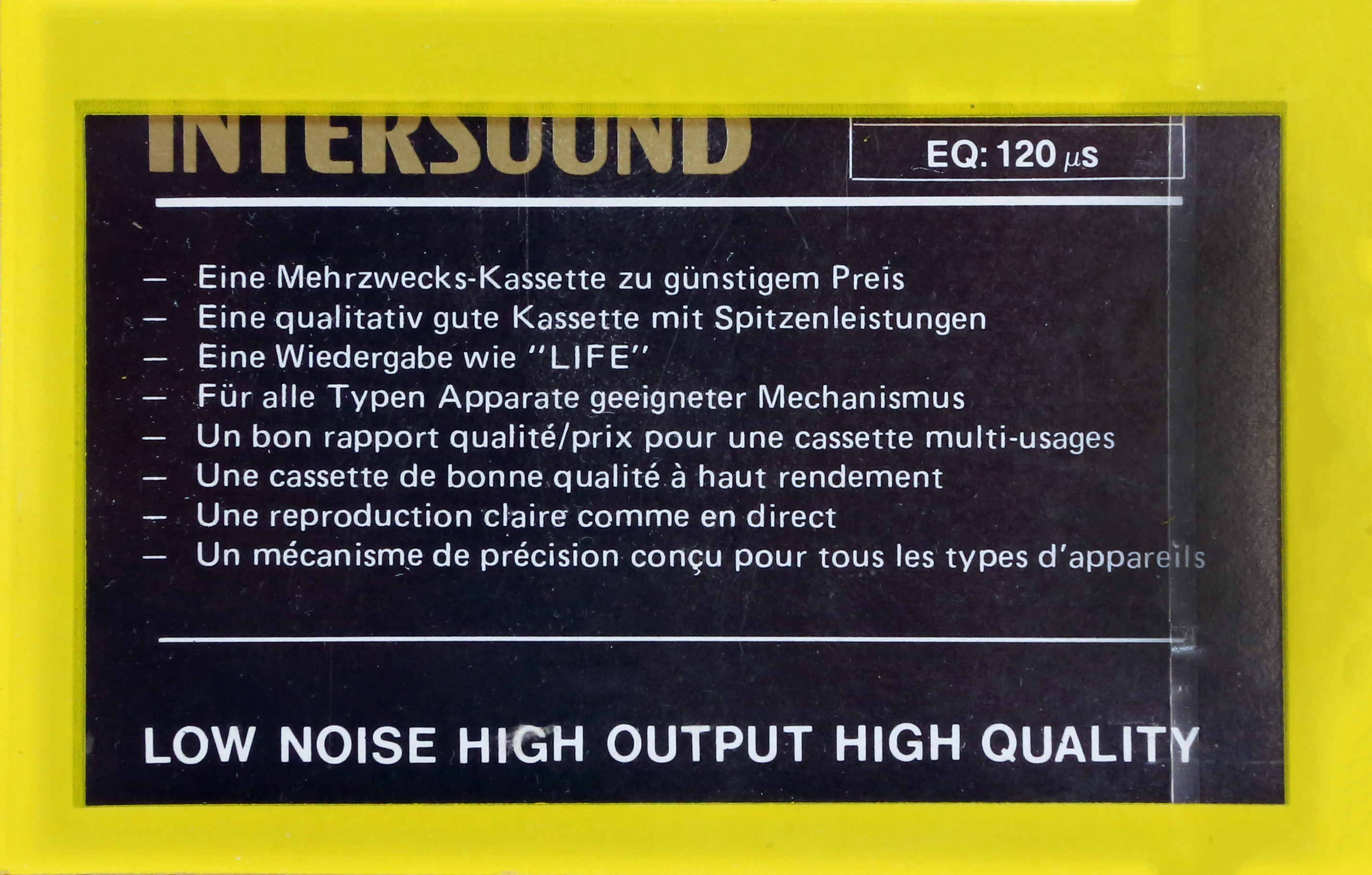 Compact Cassette Intersound 60 Type I Normal Europe