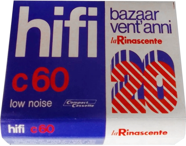 Compact Cassette la Rinascente 60 "Bazaar Vent`anni 20" Type I Normal 1970 Italy
