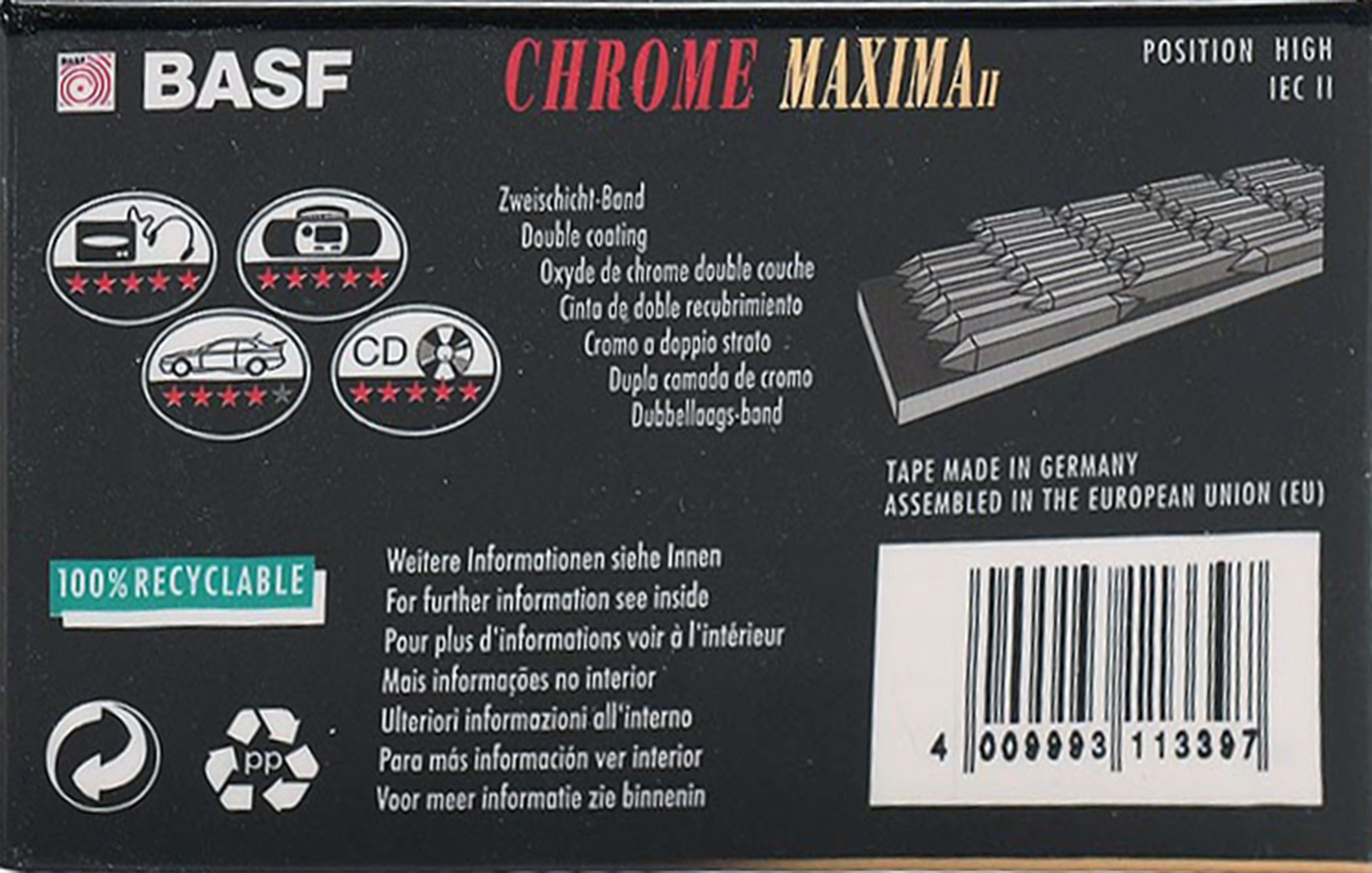Compact Cassette BASF Chrome Maxima II 100 Type II Chrome 1995 Europe