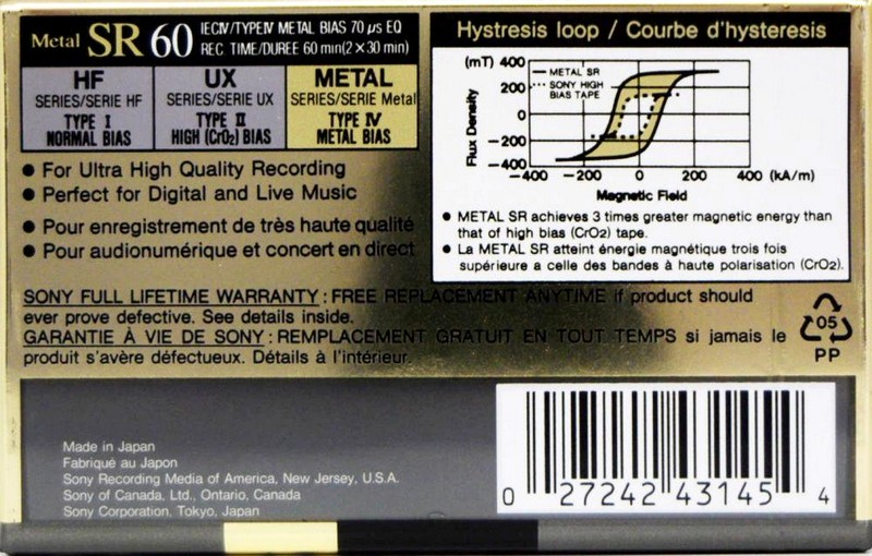 Compact Cassette: Sony  - Metal SR 60