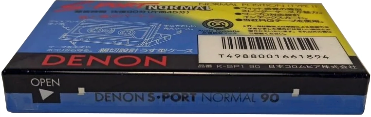 Compact Cassette Denon S-Port 90 "K-SP1 90" Type I Normal 1990 Japan