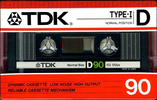 Compact Cassette TDK D 90 Type I Normal 1986 USA