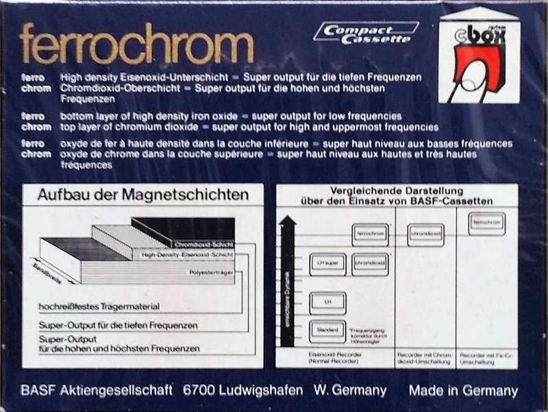 Compact Cassette BASF Ferrochrom 60 Type III Ferro Chrome 1976 Europe