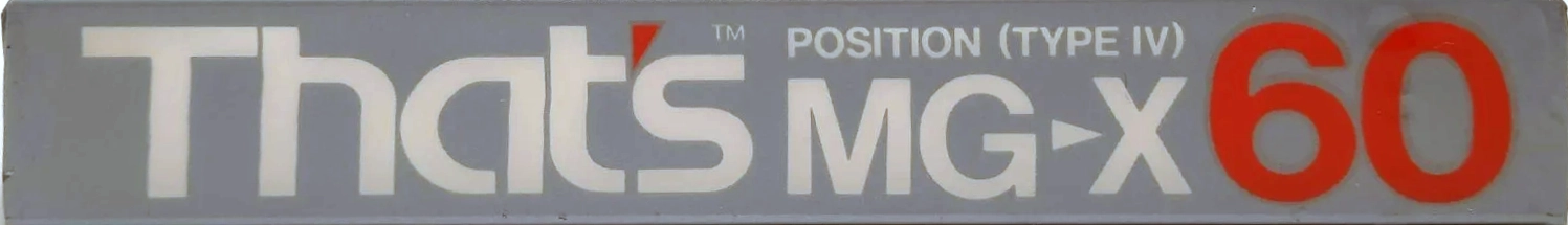 Compact Cassette Thats MG-X 60 Type IV Metal 1987 Europe