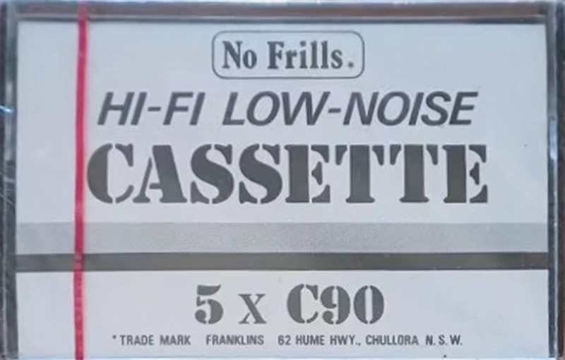 Compact Cassette No Frills 90 Type I Normal Australia, UK